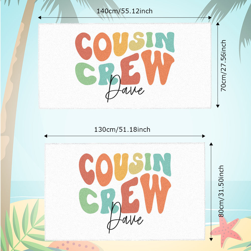 Personalised Beach Towel with Name - Custom Holiday Gift