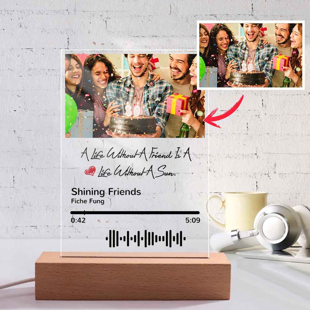 Personalized Photo Acrylic Scannable Code Song Plaque Night Light