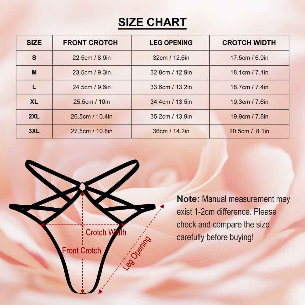 Custom Face Thong Leopard Zipper Face Funny Sexy Thongs Personalized Female Boxer Gift for Her
