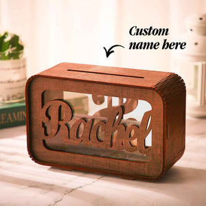 Personalized Name Money Bank Wood Piggy Banks