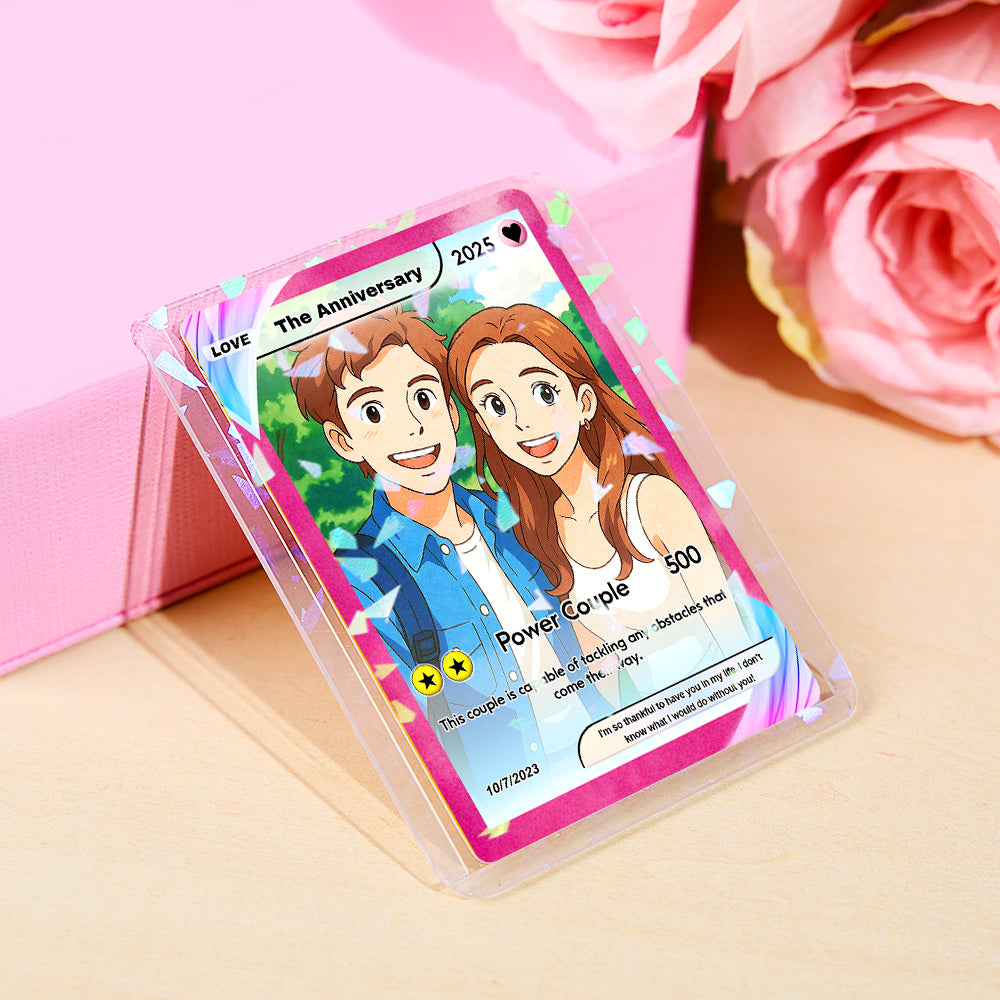 Custom Valentine's poke card displayed without stand, retro gaming layout and space for photo or short message — personalised keepsake