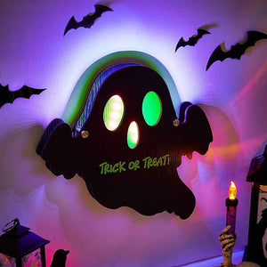 Personalized Trick or Treat Ghost Light with Text Halloween Night Light Gift for Family or Friend