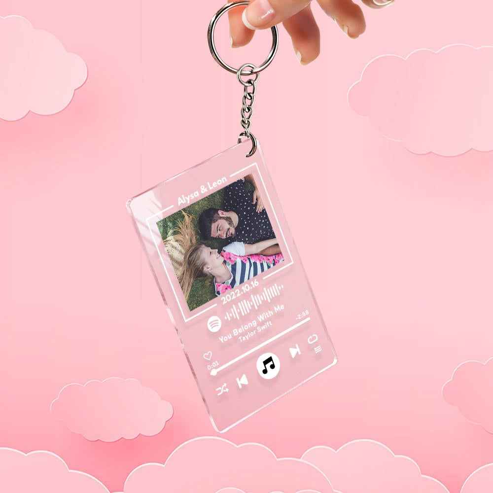 Custom Glass Code Plaque Music Keychain/Plaque 7 Color Night Light Gift For Anniversary