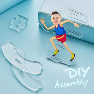 Personalized Running Man Desktop Tumbler Standing Figures Display Stands