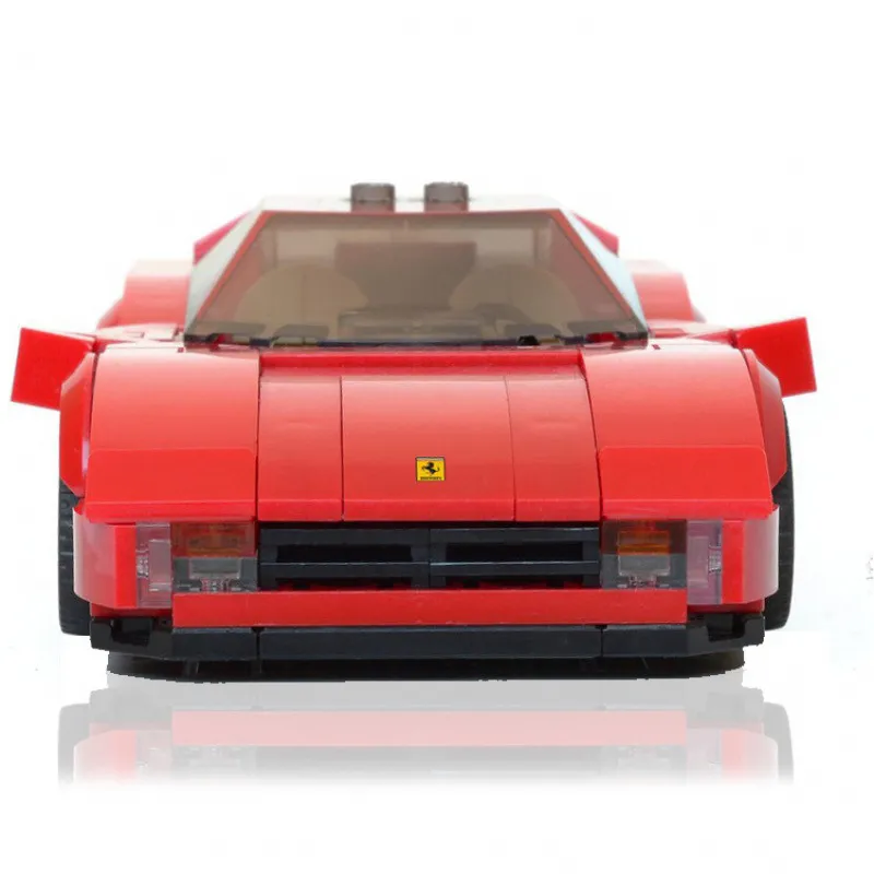 Ferrari Testarossa Creative Building Blocks - Custom Racing Car Brick Set with Figures
