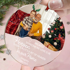 Personalised In Loving Memory Christmas Bauble with Photo - Memorial Keepsake