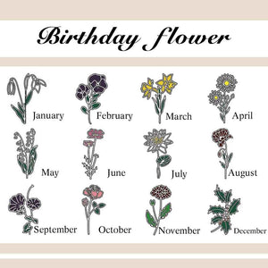 Personalized Birth Flower Birthstone Necklace with Name Necklace Jewelry Gift for Her