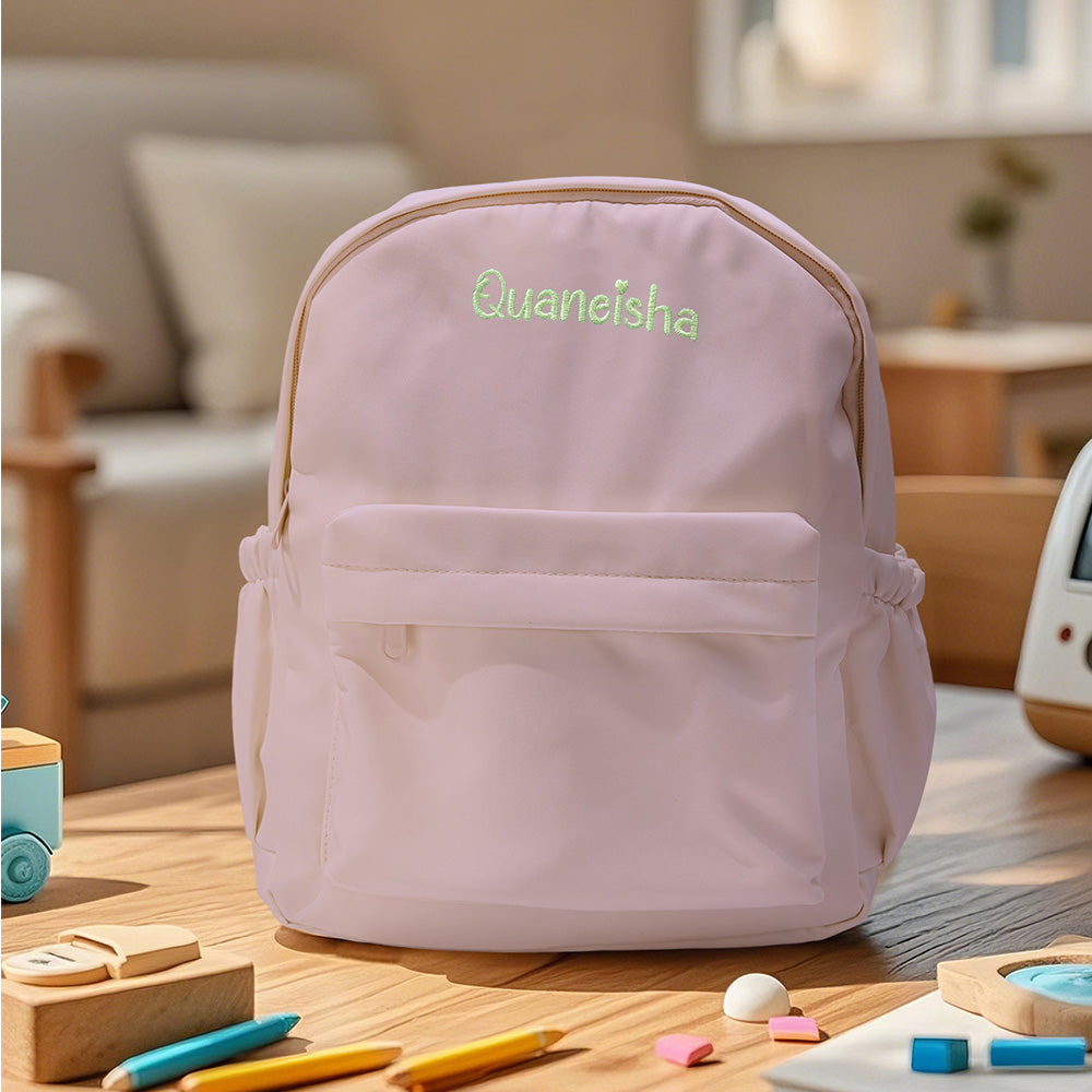 Colour variant of the personalised name embroidery rabbit ear backpack — a unisex custom kids school bag ideal as a birthday or Christmas gift