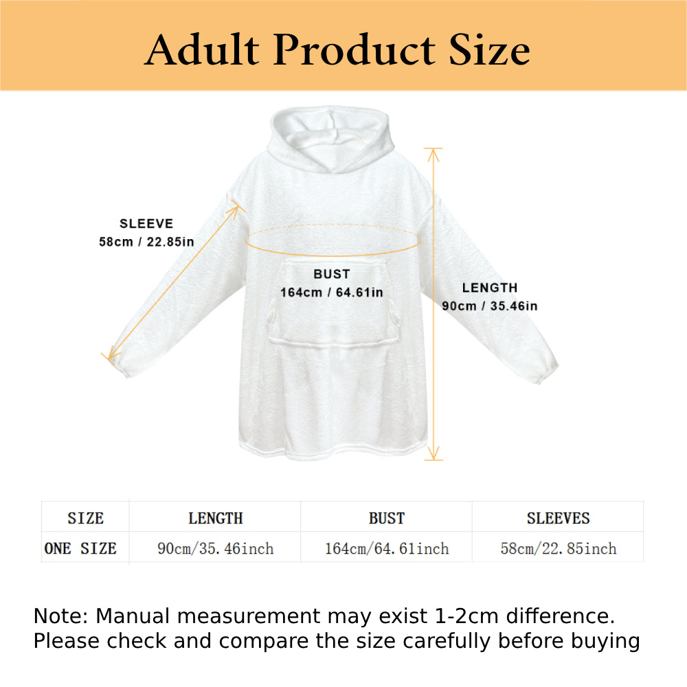 Detail shot of ribbed elastic cuffs, stitching and plush flannel on a Personalised Photo Blanket Hoodie – cosy, warm and designed to lock out the cold