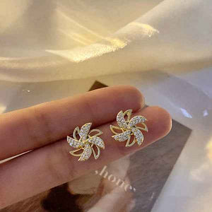 Rotating Small Windmill Stud Earrings