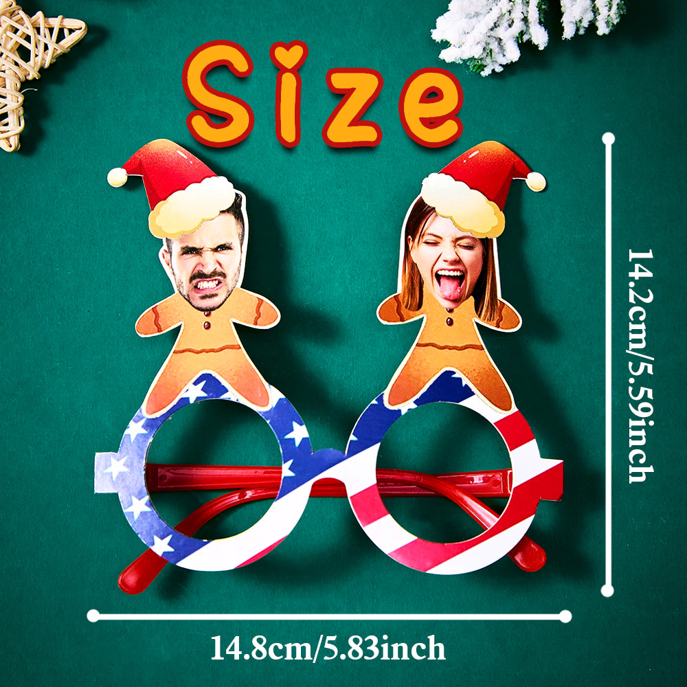 Round and star personalised photo glasses frames side-by-side to show size and custom text option – ideal stocking fillers