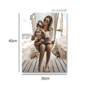 Custom Canvas Digital DIY Oil Painting Photo Paint By Numbers 30*40CM