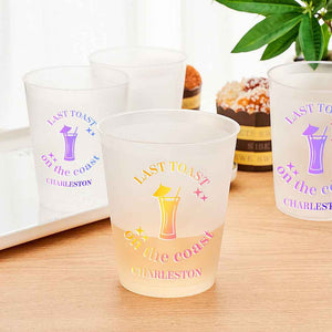 Personalized Last Toast On The Coast Plastic Disposable Cups Wedding Bachelorette Party Gift for Bridesmaid