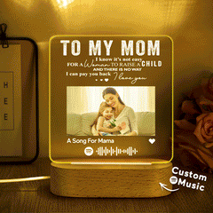 Personalised Spotify Music Plaque Night Light - Custom Photo & Song Code Gift