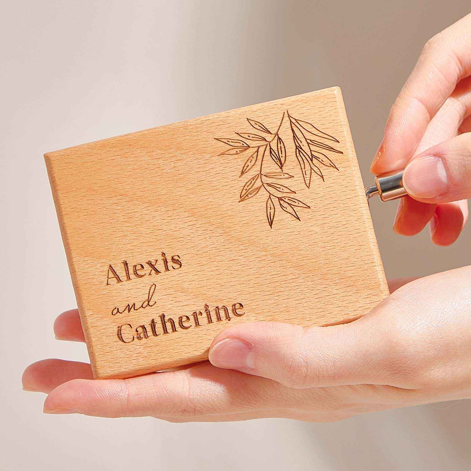 Custom Text Hand-Cranked Paper Strip Music Box – 15-Note Movement with 2 Pre-Printed Melodies (15 Seconds Each)