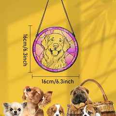 Personalized Pet Portrait Suncatcher Stained Glass Pet Ornament Remembrance Gifts for Pet Lovers