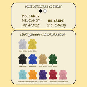 Personalized Glitter Paw ID Badge Lanyard with Text Beads Tassels Badge Lanyard Gift for Teacher Pet Lover