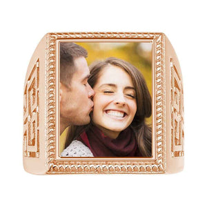 Mother's Gift Custom Vintage Square Photo Ring