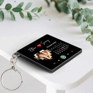 Personalized Photo Music Keychain Music Box Bag Charm That Plays Music Without Cell Phone Anniversary Gifts