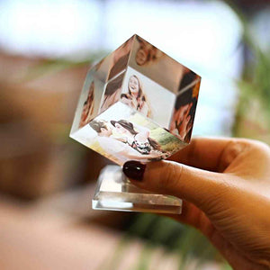 Custom Magic Cube Crystal Photo Frame Cube Keepsake 50mm
