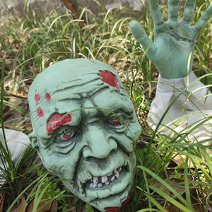 Artificial Skull Head Skeleton Hands Ornament Gift for Halloween Theme Party