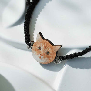Personalized Pet Portrait Adjustable Braided Bracelet Birthday Gift for Pet Lover