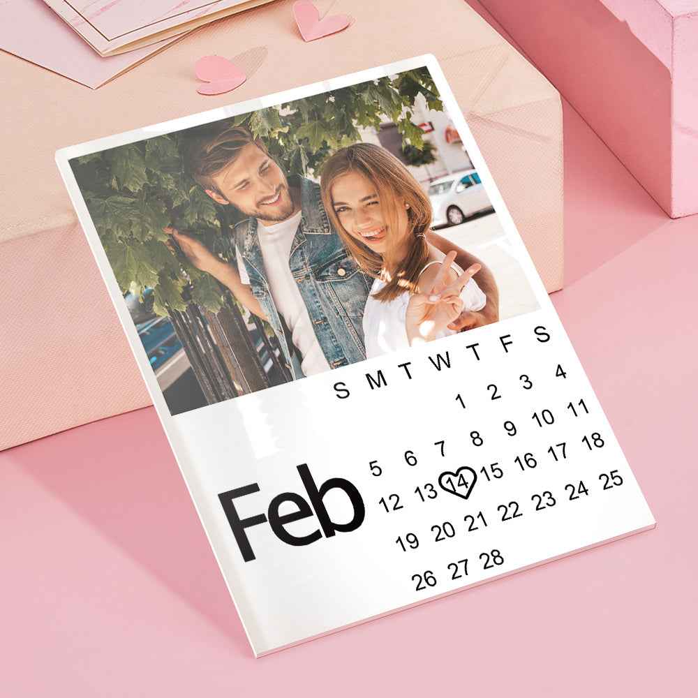 Customizable Calendar Plaque With Photo Personalized Photo Anniversary Gift