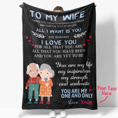 Personalised Letter Blanket - Custom Name Blanket for Valentine's Day Gifts
