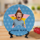 Personalised Star-Shaped Ceramic Plate - Custom Name & Photo Souvenir
