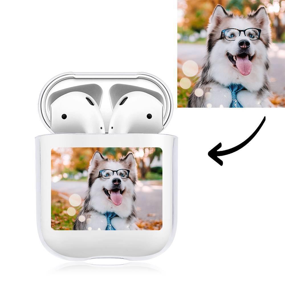 Transparent acrylic AirPods case with a personalised design, showcasing crystal-clear clarity and protection for AirPods.