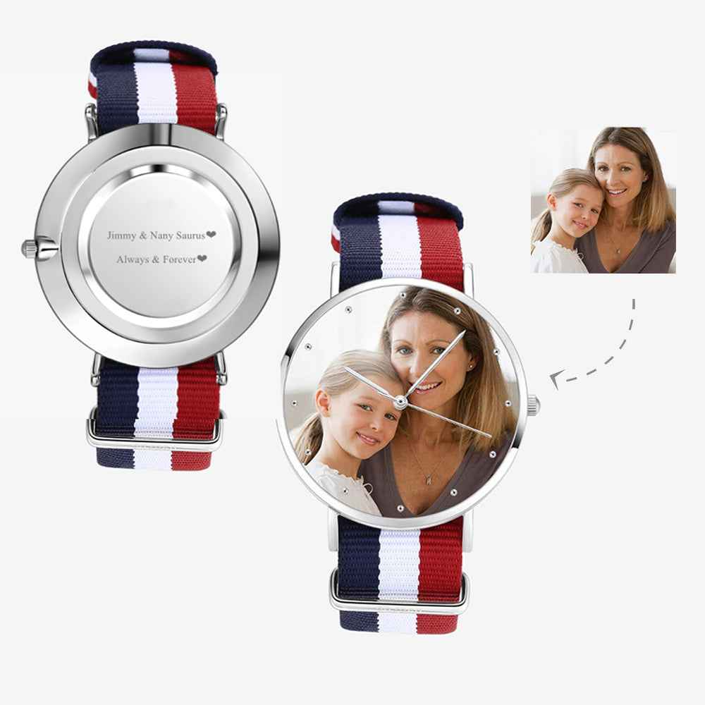 Personalised Color Nylon Strap Photo Watch for Men 40mm