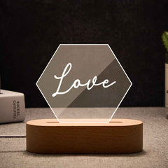 Personalized Hexagonal Acrylic Night Light with Name