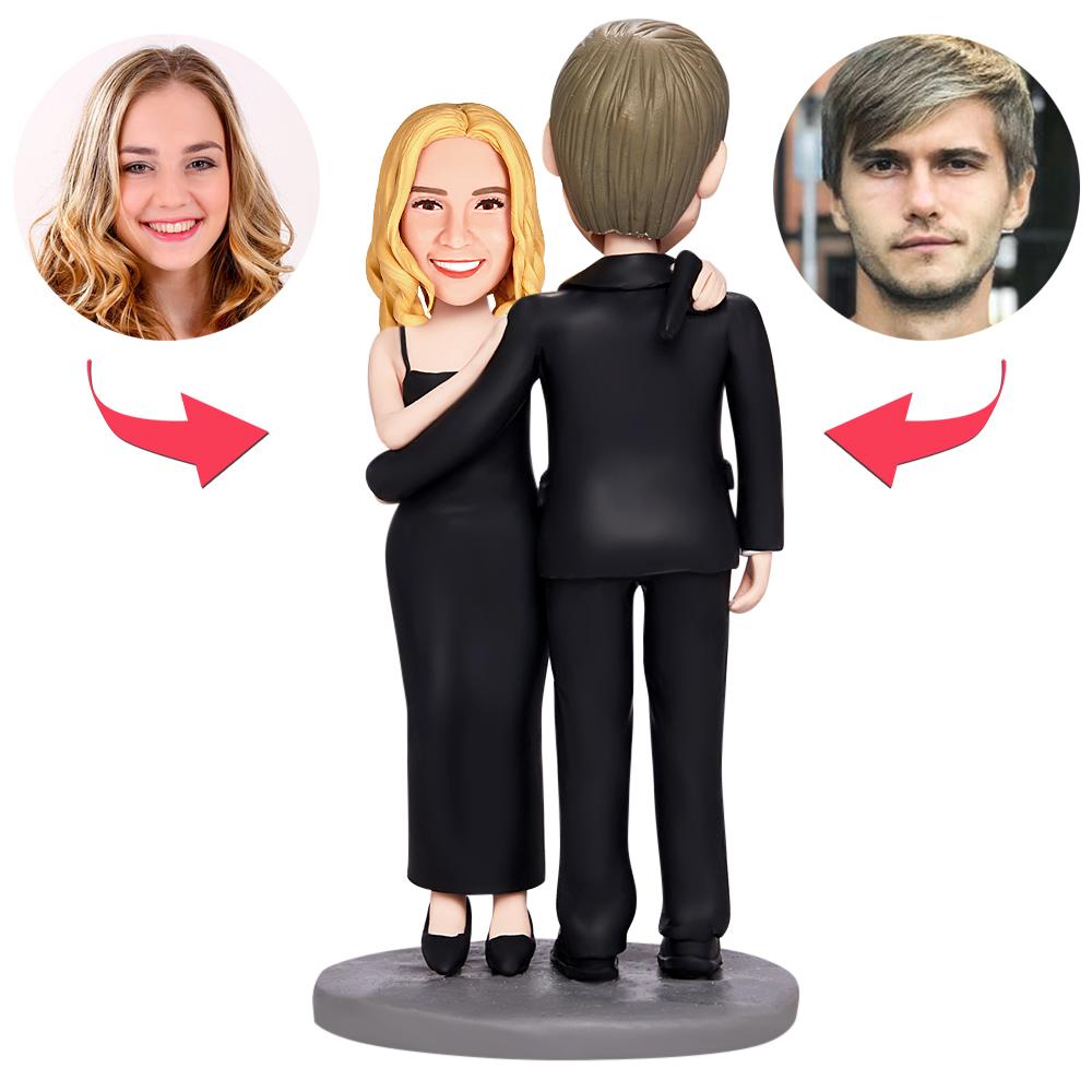 Valentine's Love Spy custom bobblehead with personalised head and engraved base – a personalised engraved gift popular with custom bobblehead Australia and personalised bobblehead UK shoppers