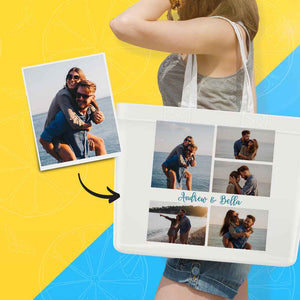 Personalized Double-Sided Tote Bag for Weddings Without Zipper