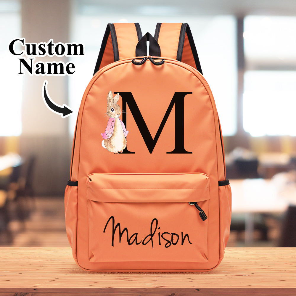 Packaged personalised rabbit initial backpack ready for dispatch – inspected quality and careful packing for delivery as a customised gift
