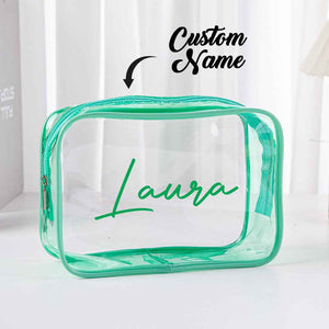 Personalized Name Makeup Bag Clear Waterproof Cosmetic Bag Birthday Wedding Gift for Her