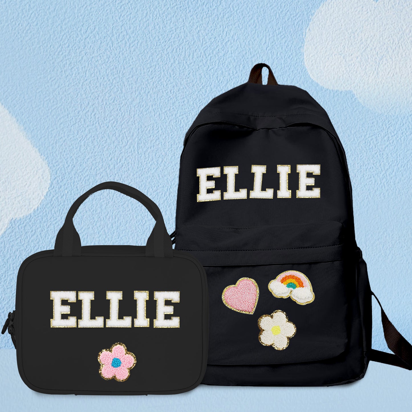 Durable double zipper and branded pull on the personalised school backpack – secure closure for kids’ belongings