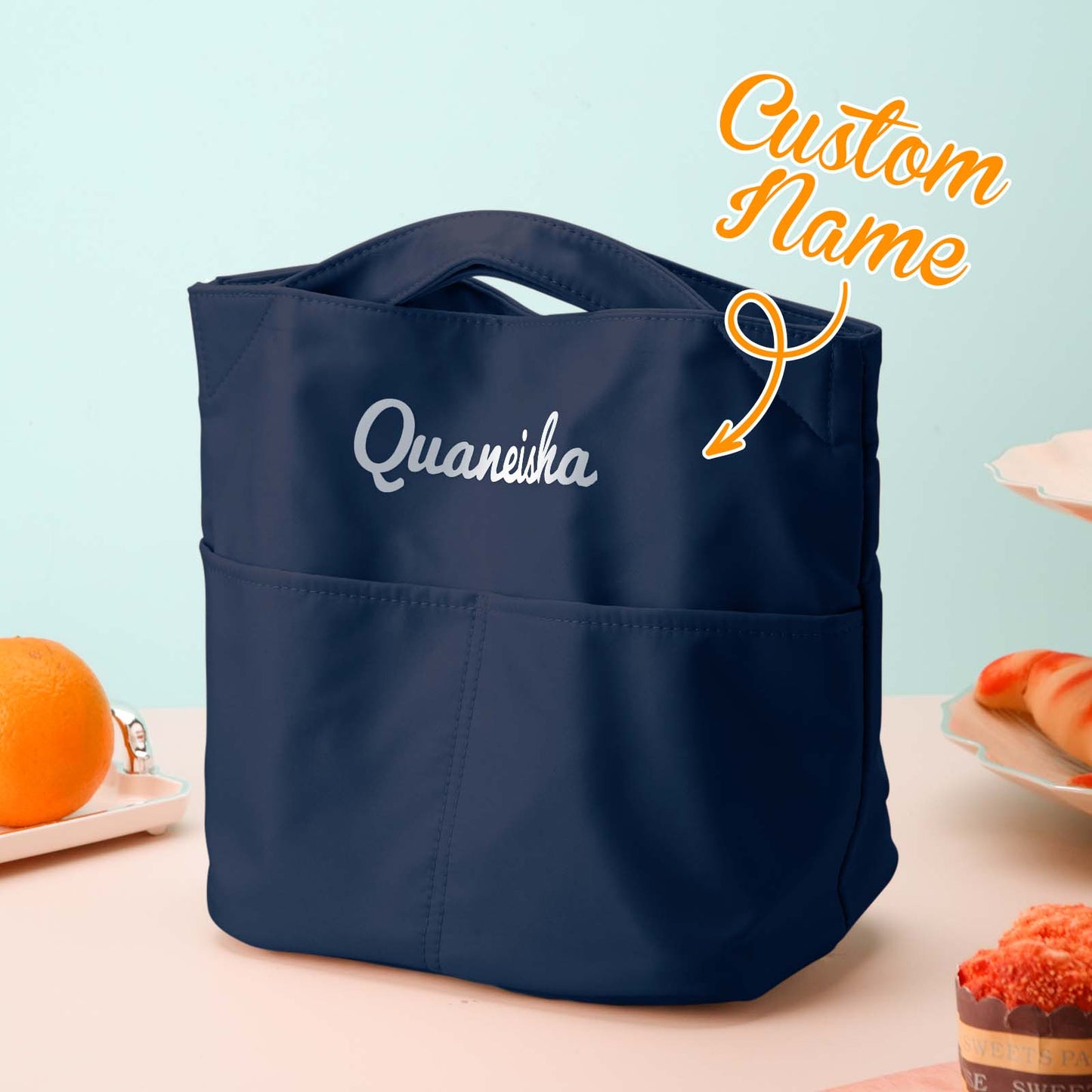 Personalised Lunch Bag Mini Tote colour options display – selection of kids' personalised lunch bags perfect as birthday, Christmas or Easter gifts