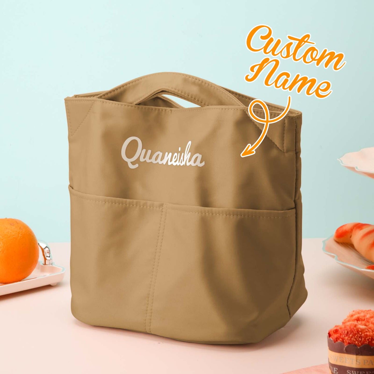 Personalised Lunch Bag Mini Tote material detail showing durable, lightweight nylon and wipe‑clean finish – practical personaliseable kids' gift