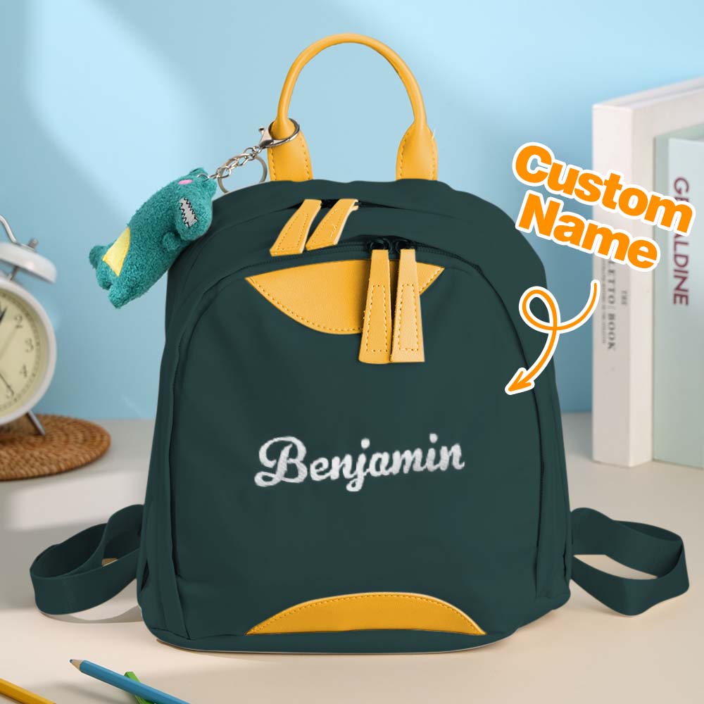 Personalised mini backpack on hook – cute custom school bag gift for kids with embroidered name, perfect for parties and day trips