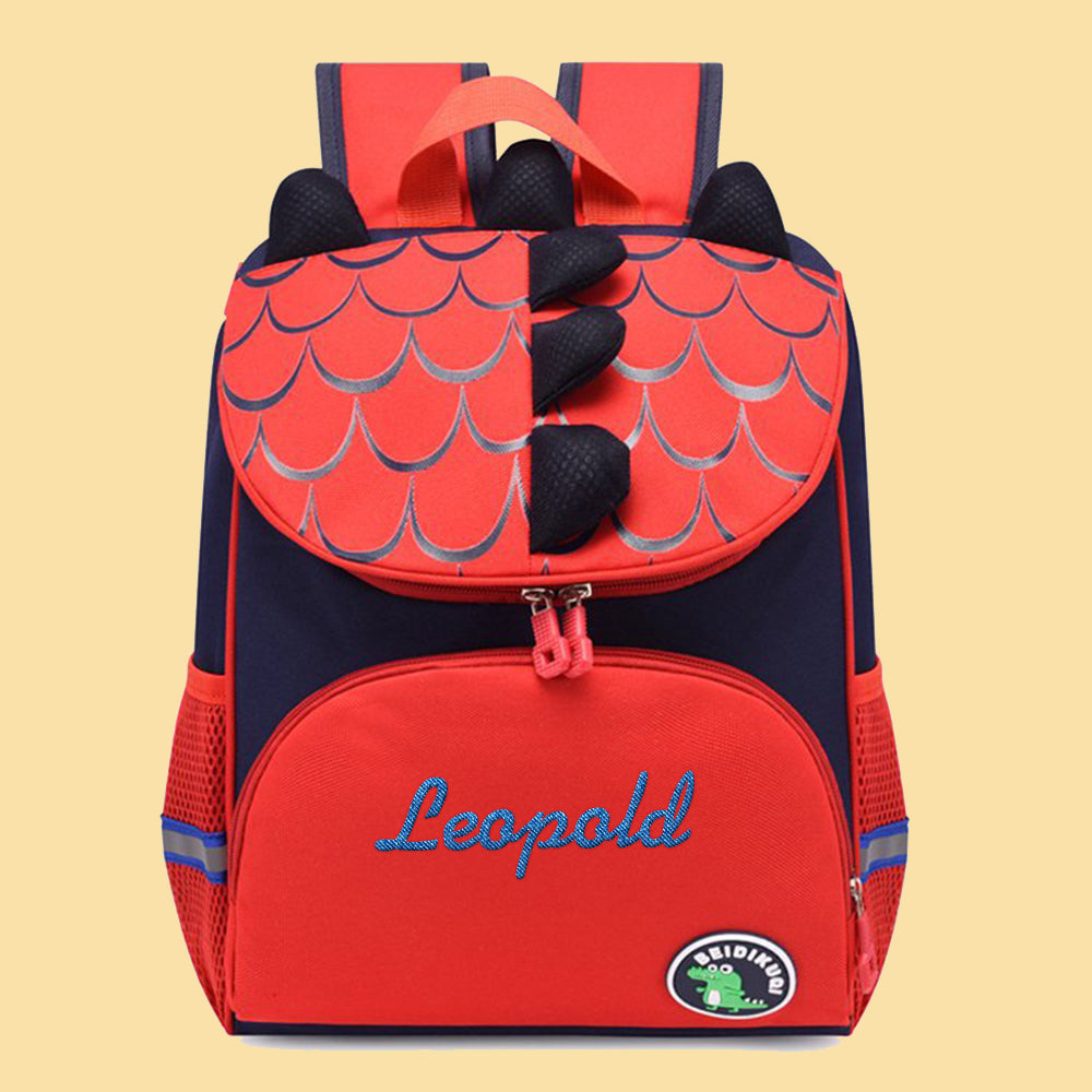 Interior view of personalised name embroidery unicorn backpack – compact yet roomy custom school bag (24cm x 34cm x 10cm)