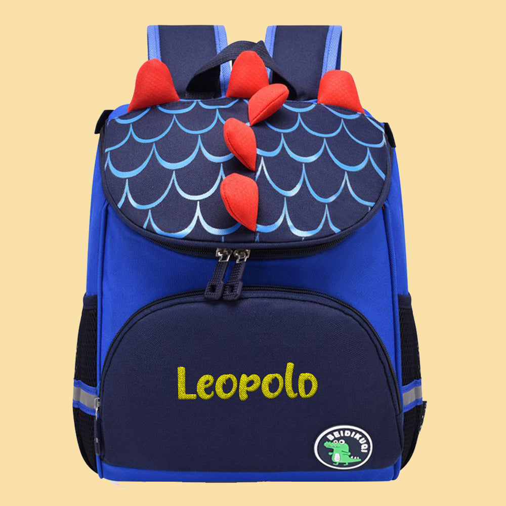 Durable nylon texture close-up of personalised unicorn backpack – robust personalised school bag built for everyday use