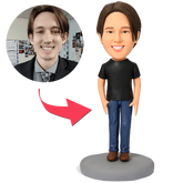 Casual Male Jeans Custom Bobblehead - Personalised Engraved Gift