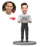 WORLD BEST BOSS Custom Bobblehead with Engraved Text