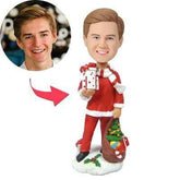 Christmas gifts Santa's Male Helper Custom Bobblehead With Engraved Text