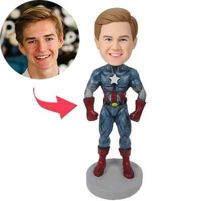 Captain America B Popular Custom Bobblehead With Engraved Text