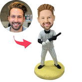Baseball Batsman With Baseball Bat Custom Bobblehead With Engraved Text