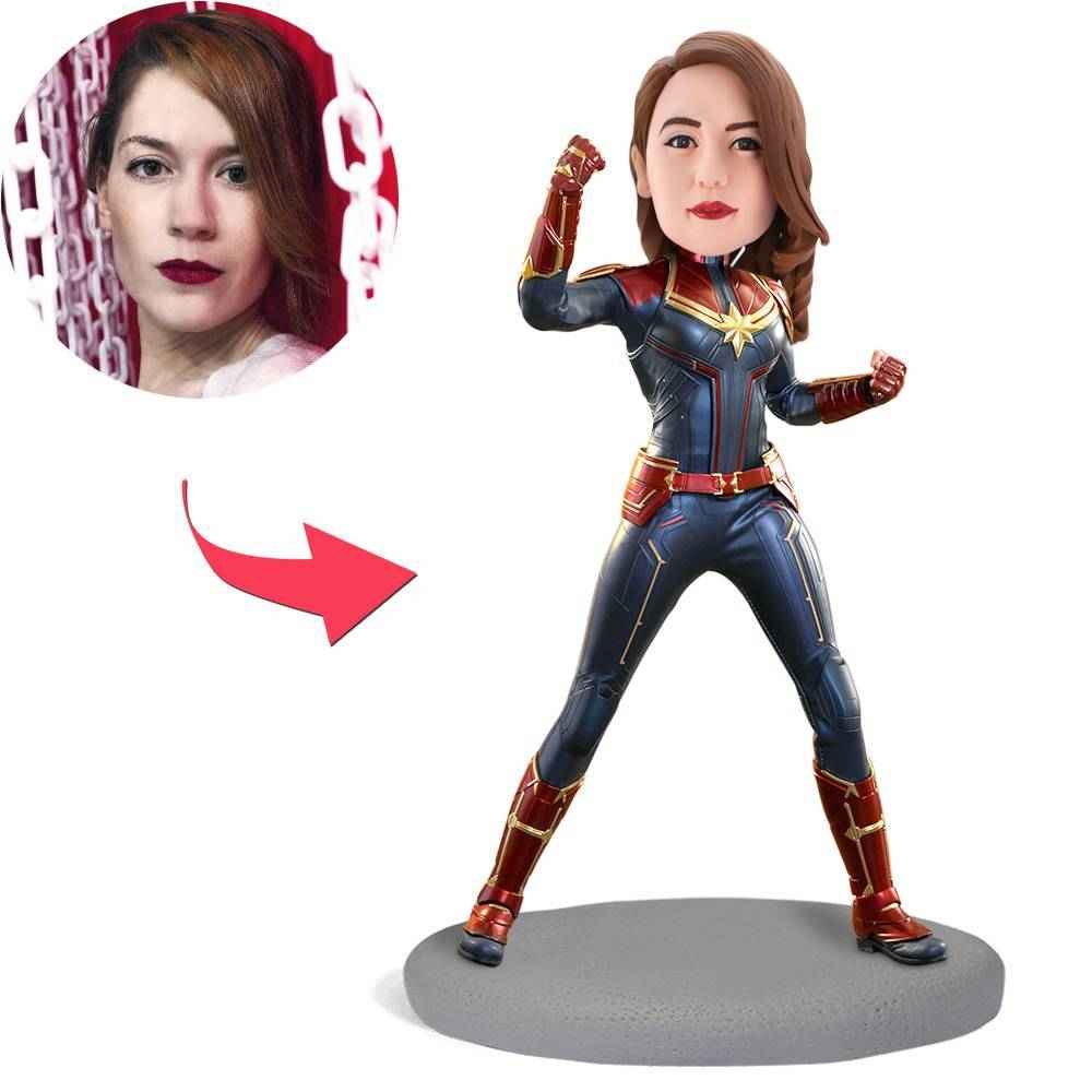 Captain Marvel Popular Custom Bobblehead With Engraved Text