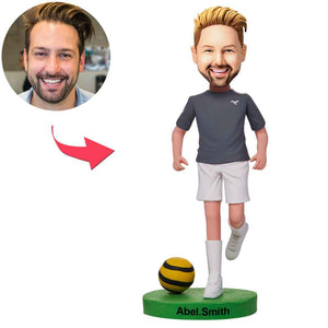 Custom Football Player Bobbleheads With Engraved Text