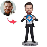 Custom Superdad Superhero Super Father Bobbleheads With Engraved Text